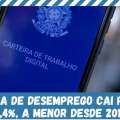RECORDE: TAXA DE DESEMPREGO CAI PARA 5,4%, A MENOR DESDE 2012